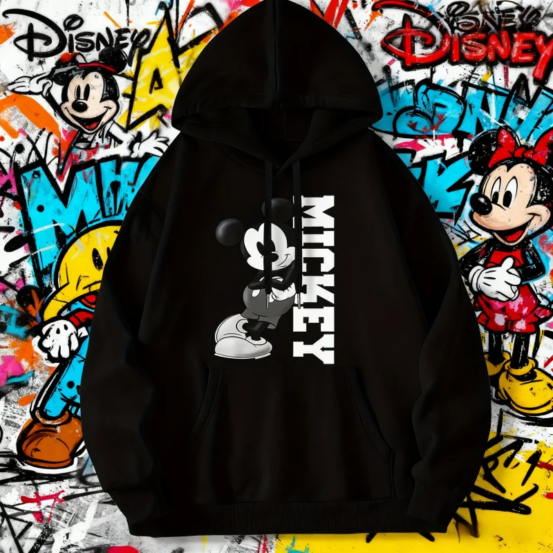 

Осень-зима 2025 г., толстовка с принтом из 100% чистого хлопка Disney Minnie Mouse для девочек с лицом и бантом на день рождения, осень-зима 2023 г.