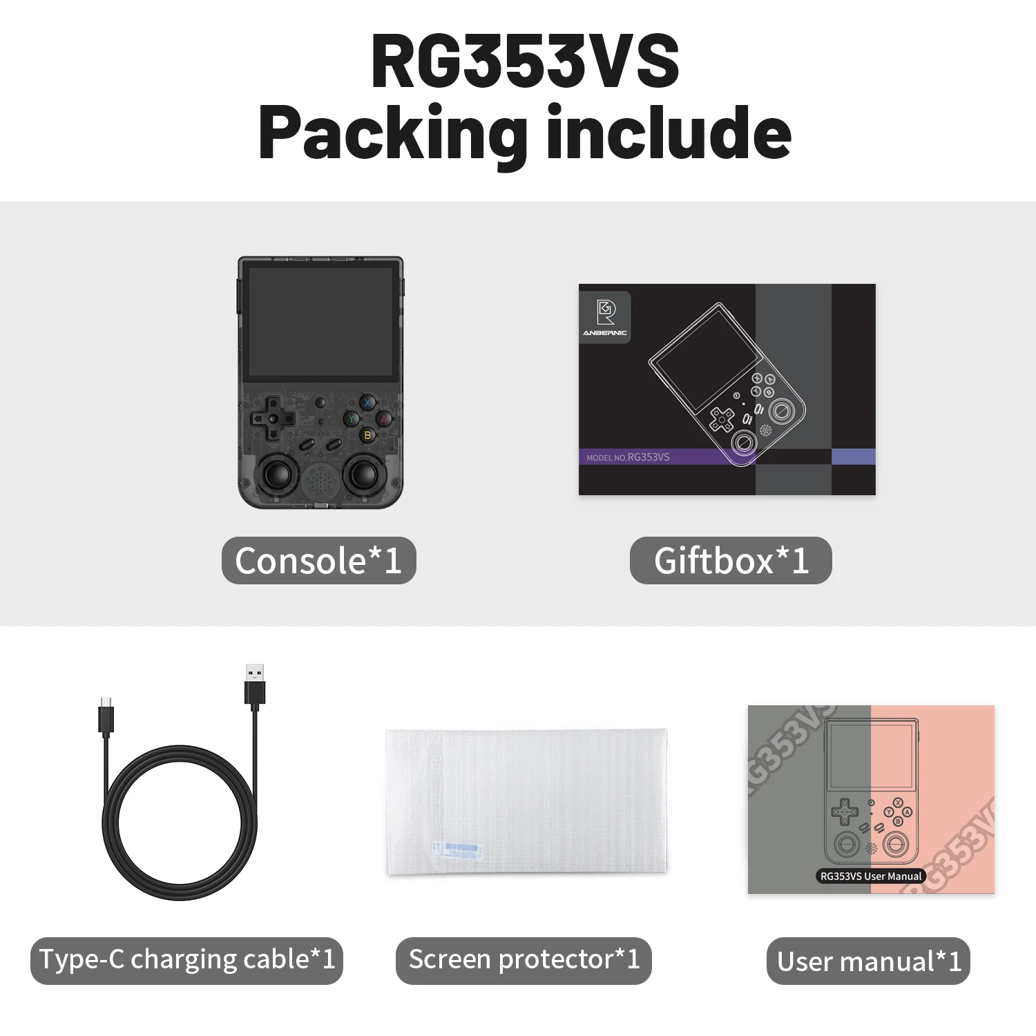 Anbernic Rg 353V Rg353vs Handheld Gam Console 3.5 ''Ips Scherm Hdmi Output Android Linux Os Ingebouwde Retro Emulator Speler Geschenken