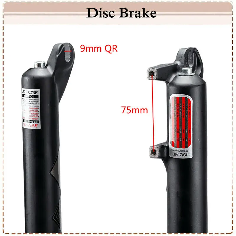 BUCKLOS 26X4,0 Luftfedergabel Fat Bike Travel 120 mm manuelle Sperrung Fahrradgabel 9 mm QR-Gabel für Strandfahrrad-Fahrradteile – Detail 6
