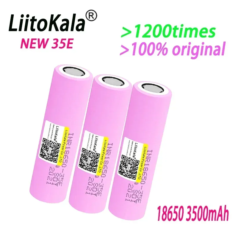 New 100% Original  LiitoKala INR18650 35E 3.7V 3500mAh 20A Discharge INR18650 35E 18650 Li-ion Battery 3.7v Rechargable Battery