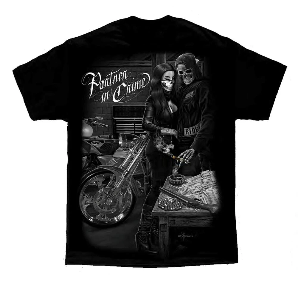 Cotton Tee Partners In Crime Bonnie amp Clyde Ride Or Die David Gonzales DGA Art T Shirt