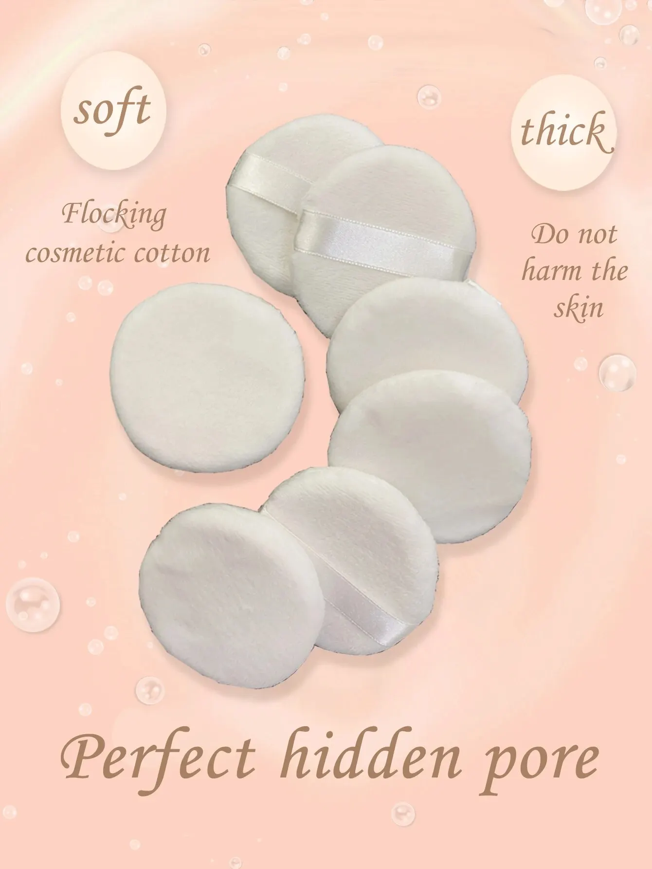 7PCS Portable and Practical High-grade White round Powder Puff for Base and Fixing Makeup