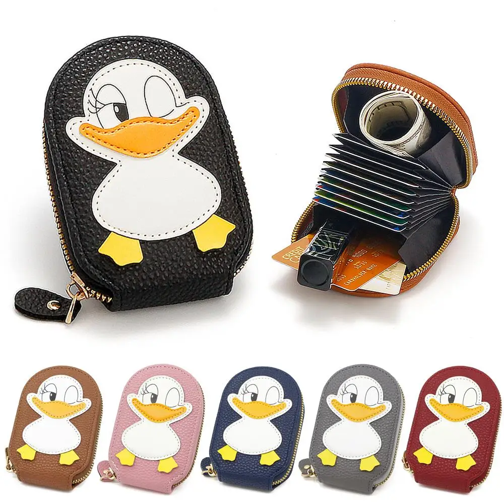 بطاقة حقيبة حامل البطاقة تغيير وثيقة بطاقة تخزين بطة شكل مساحات متعددة لطيف سعة كبيرة أكياس الكرتون محفظة نسائية للعملات المعدنية