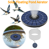 Solar Floating Pond Aerator Solar Powered Air Pump with Air Hose and Bubble Stone Bubble Oxygenator for Garden Pond