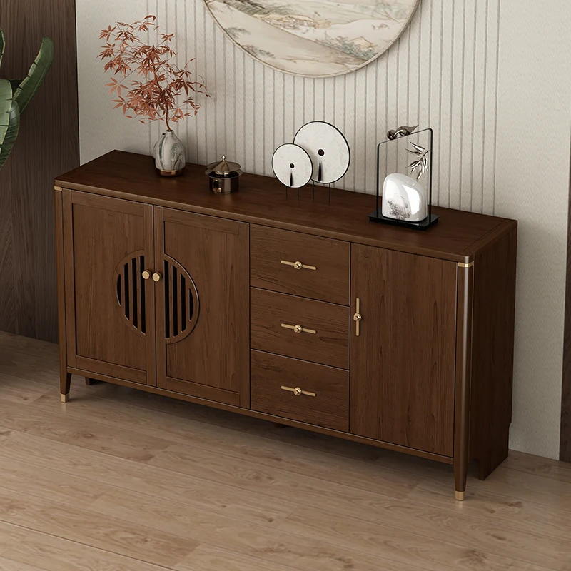 

Classic style wooden coffee console dining table self-service storage sideboard