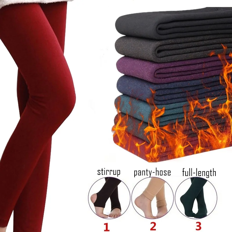 Mallas de terciopelo hasta el tobillo para mujer, pantalones sólidos cálidos, de cintura alta, talla grande, informales