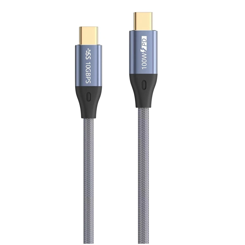 TYPE-C To C Cable USB C 100W 10Gbps 4K 60Hz Video Nylon Weaving Alloy Power Line For Computer Laptops