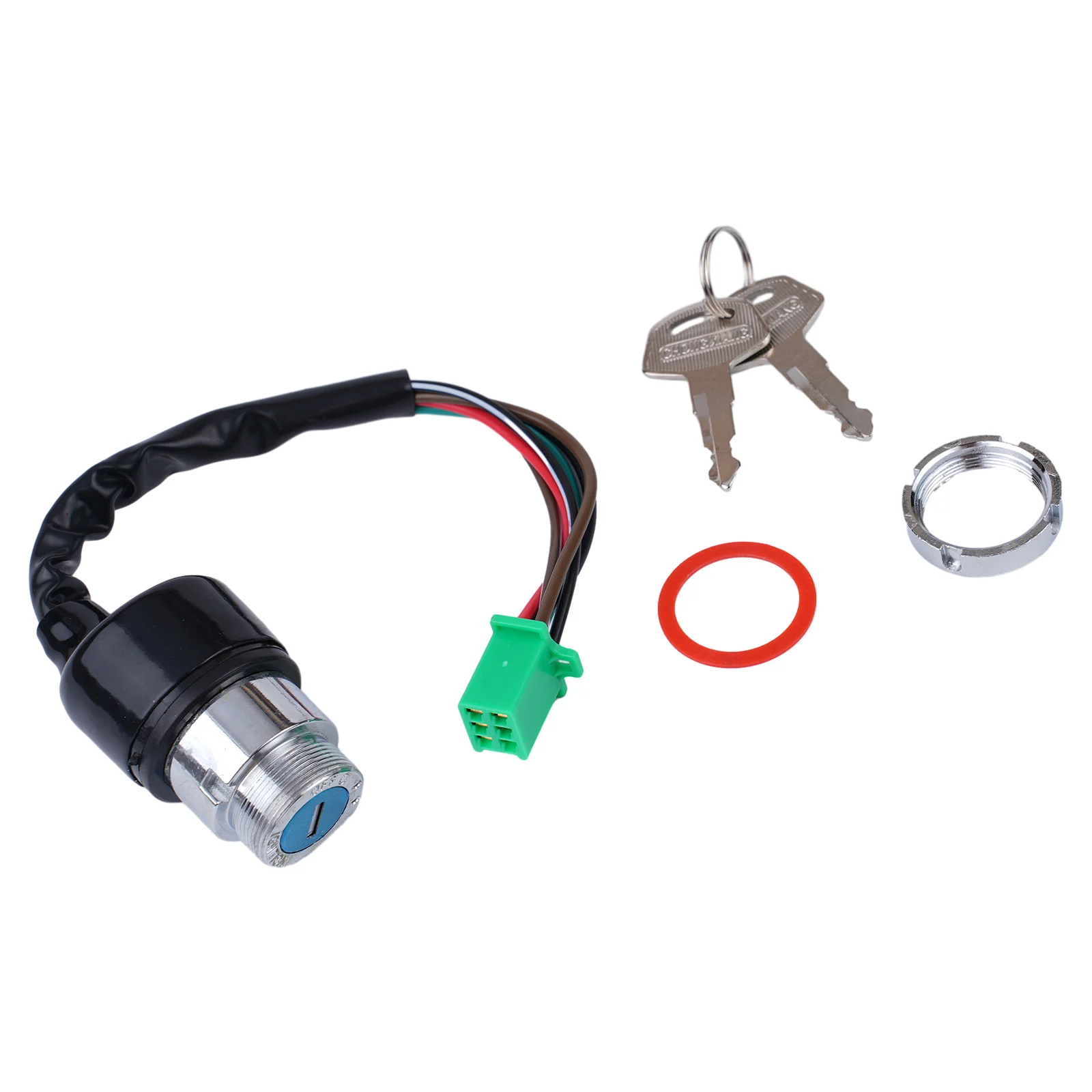 Motorcycle For Ignition Key Switch 6 Wire Wiring with 2 Keys for 50CC 90CC 110CC 125CC Replacement Part for ATVs and Scooters
