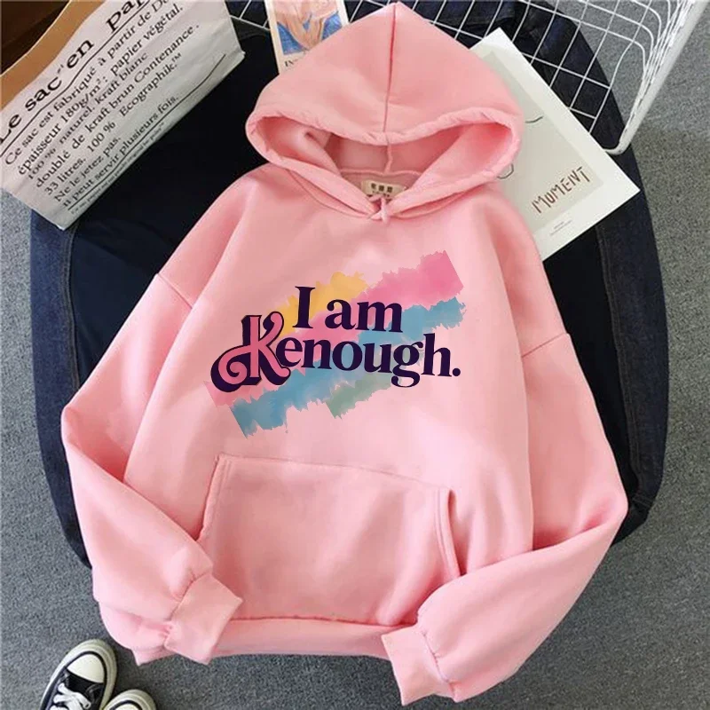 I Am Kenough Harajuku Hoodies Manga Graphic Pullovers Im Kenough Funny Hooded Aesthetic Gothic Sweatshirt Ulzzang Y2k Streetwear