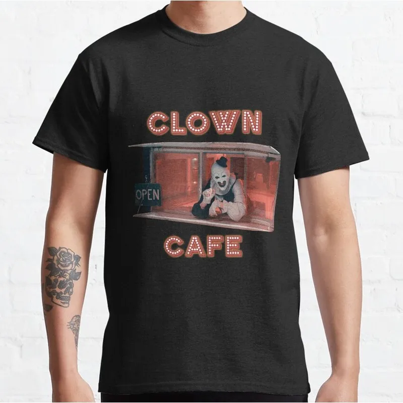 Retro Horror Movie Terrifier Art The Clown Killer Scary Halloween Gift T Shirt Short Sleeve Graphic clothes All size tops S-6XL