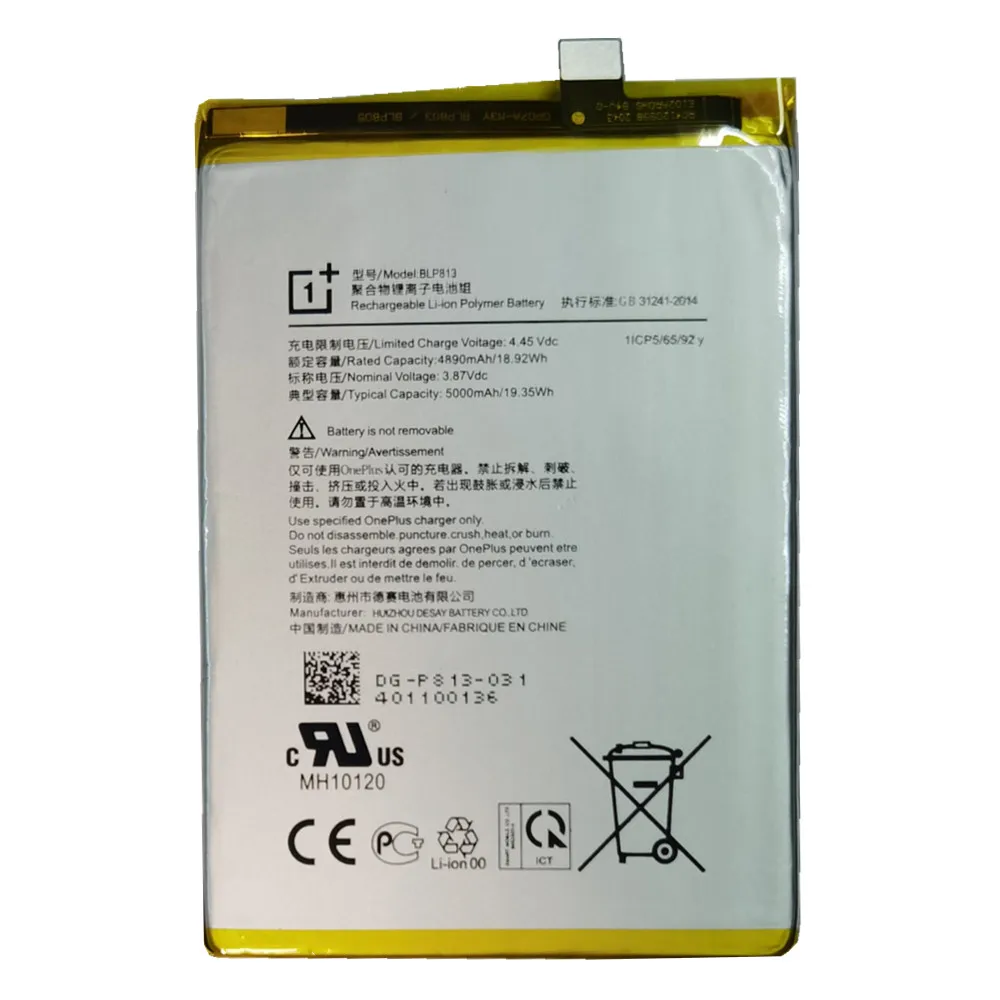 High Quality BLP813 Original Battery For Oppo Nord N100 BE2011 BE2013 BE2015 / Nord N200 5G 5000mAh Phone Bateria + Tools