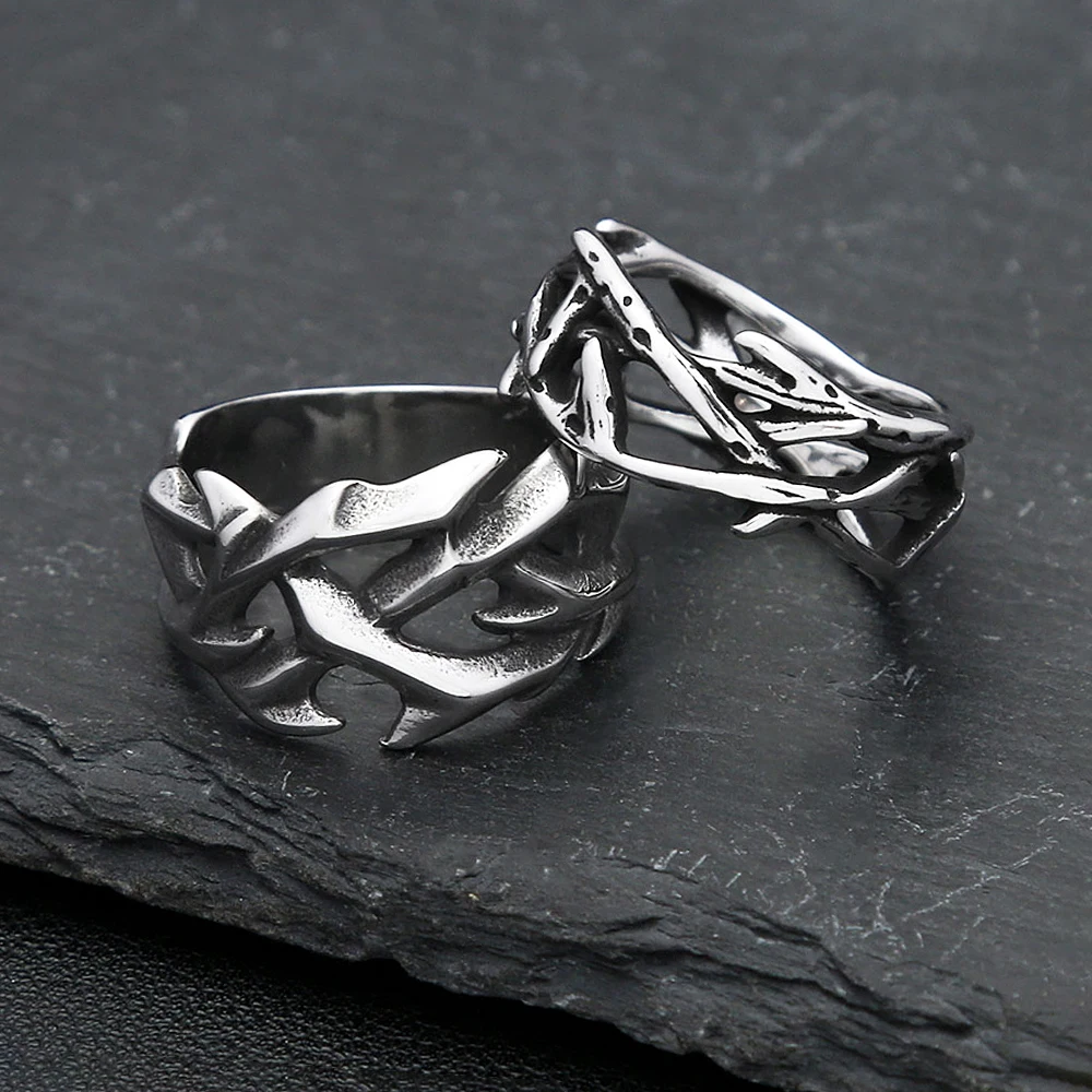 빈티지 할로우 아웃 디자인 스테인리스 스틸 가시 남자  - Chrome Hearts Ring 리뷰 및 가격