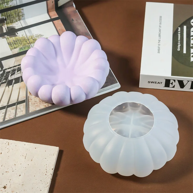 Cute Cloud Shaped Concrete Tray Silicone Mold Round Gypsum Storage Tray Plaster Jewelry Display Plate Home Decoration Molds