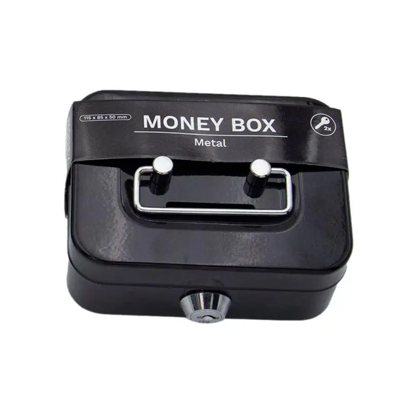 Money Box With Lock Practical Mini Petty Cash Money Box Stainless Steel Security Lock Lockable Safe Small Fit for House Decor
