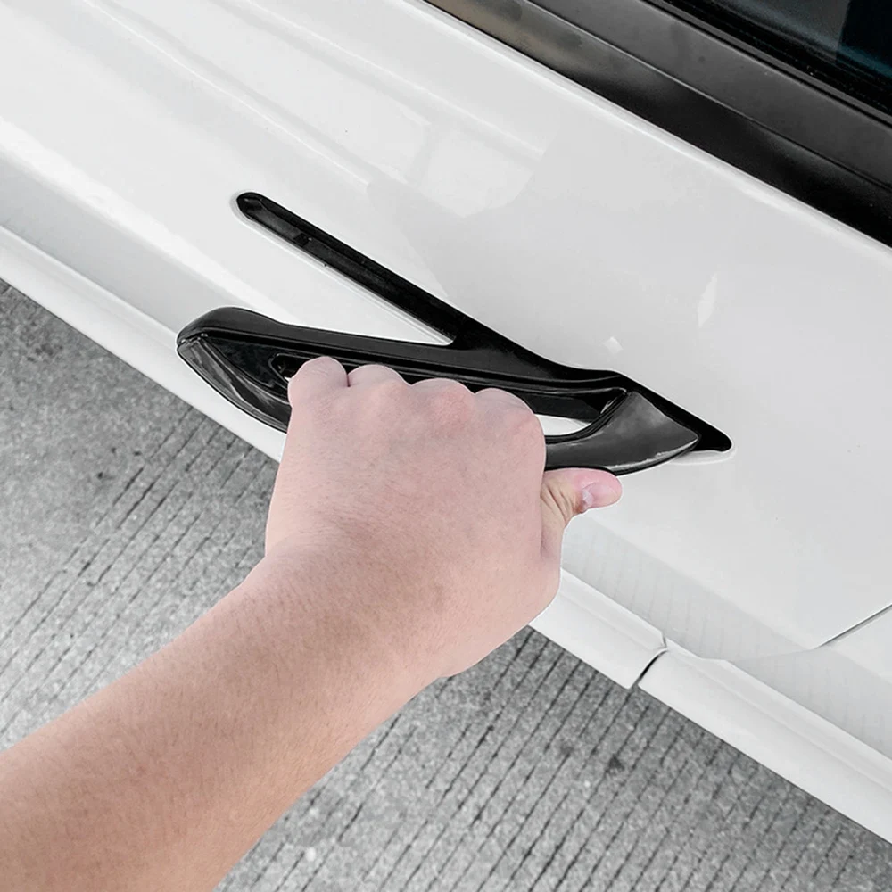 4Pcs Car Matte Black External Antifreeze Portable Door Handle Wrap Cover for Tesla Model 3 Y Car