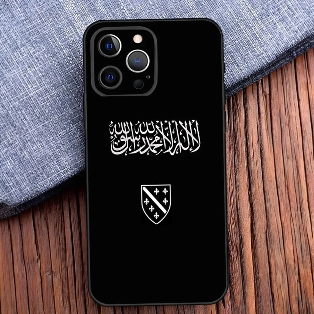 Bosna i Hercegovina Heart Phone Case For iPhone 16,15,14,13,12,11,Pro,X,XS,Max,XR,Plus,Mini Soft Black Cover