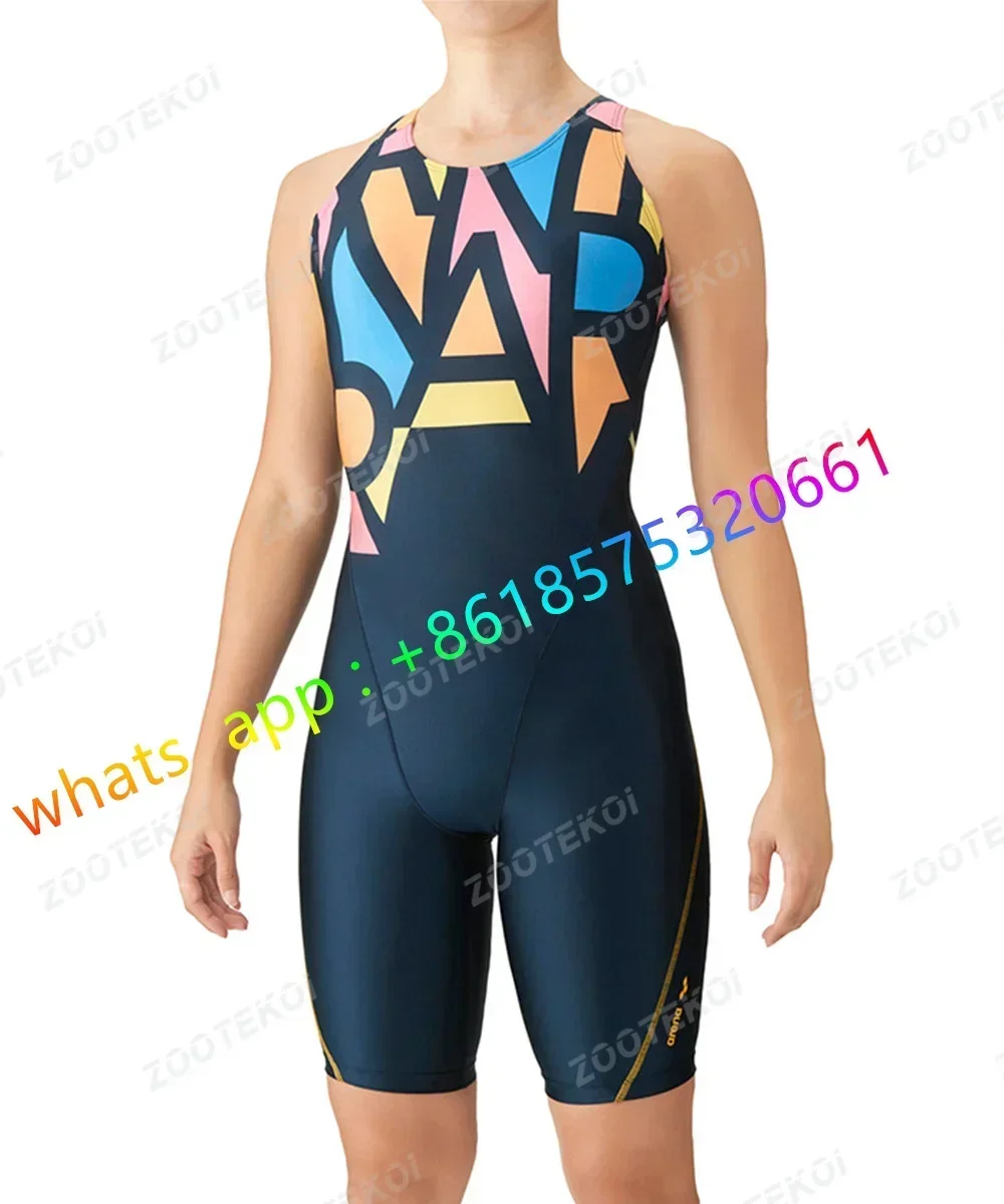 レディース水着-速乾性水着-プロフェッショナル膝丈水着-ワンピース-スポーツトレーニング水着-ビーチサーフ水着