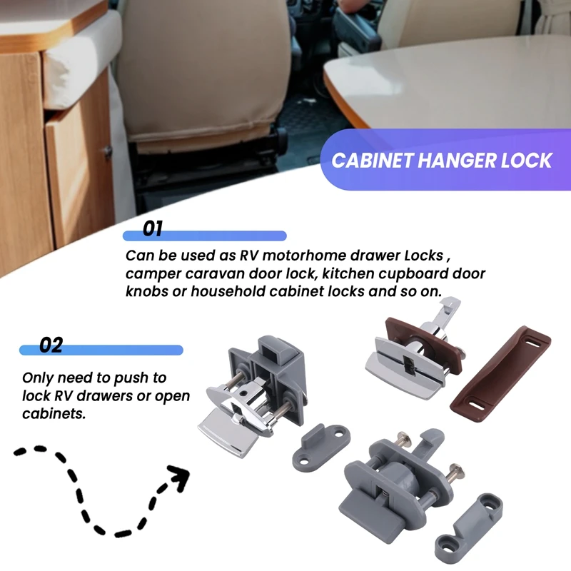 AB47-3PCS Auto Push Lock RV Caravan Boot Motor Thuis Kast Lade Klink Knop Sloten Keyless Deurslot hardware