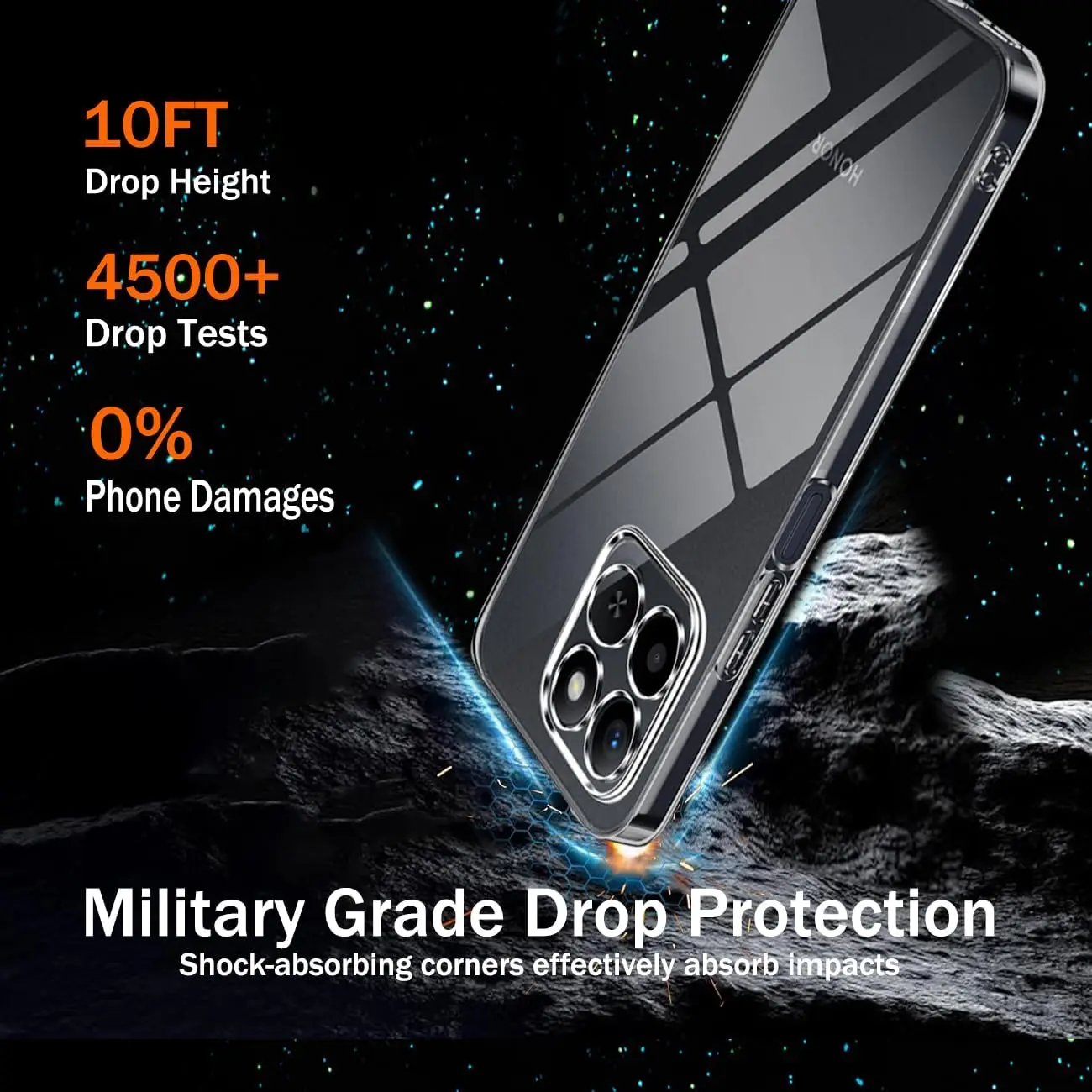 حافظة هاتف خلفية رفيعة للغاية وشفافة باللون الأسود غير اللامع لهاتف Honor 400 Smart X7D 4G 5G