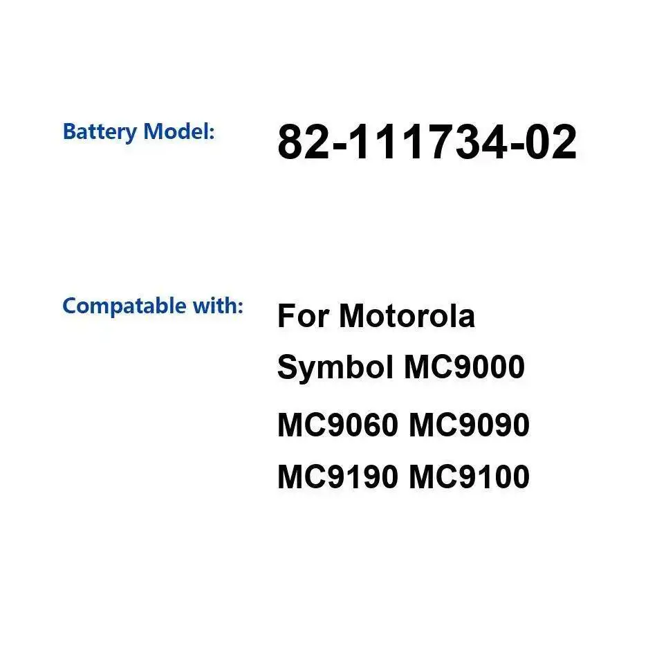 

Barcode Collector Battery 82-111734-02 2200Mah For Motorola Symbol MC9000 MC9060 MC9090 MC9190 MC9100