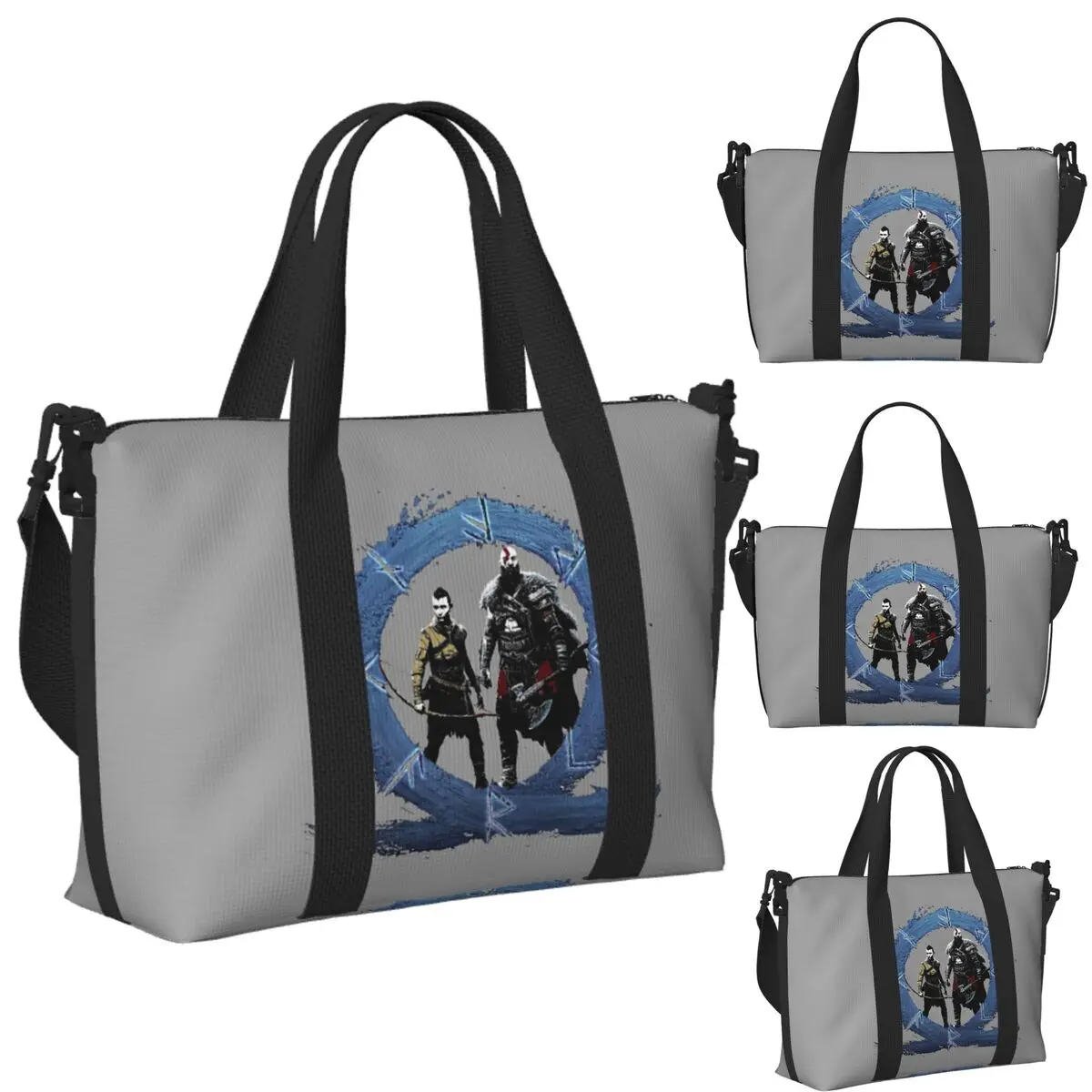 

Custom Men God Of War Kratos Game (7) Beach Travel Bag Large Capacity Tote Bags for Gym Sport Women Shopping Duffle Shoulder Bag