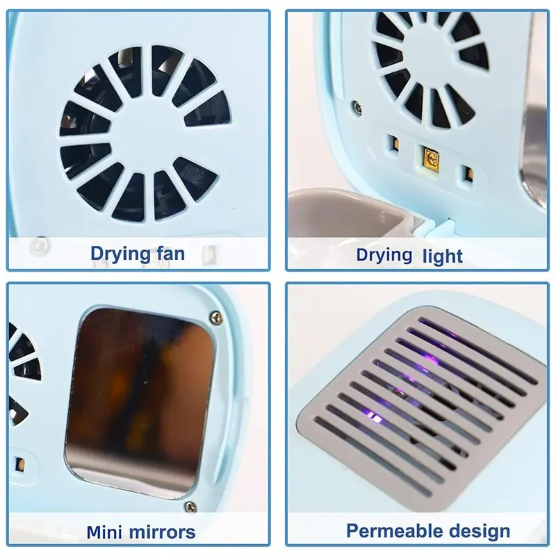 Hot Selling-Air Drying Fan And Lamp Equipped Rechargeable Mini Travel Toothbrush Case, Portable Hygienic Toothbrush Holder,Air D