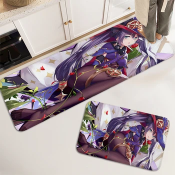 주방 트레드밀 러그, A-Genshin 임팩트 욕실 매트, 방 카펫, 집 입구 매트, 미적 재미 있는 도어 매트, 방 바닥 카펫 