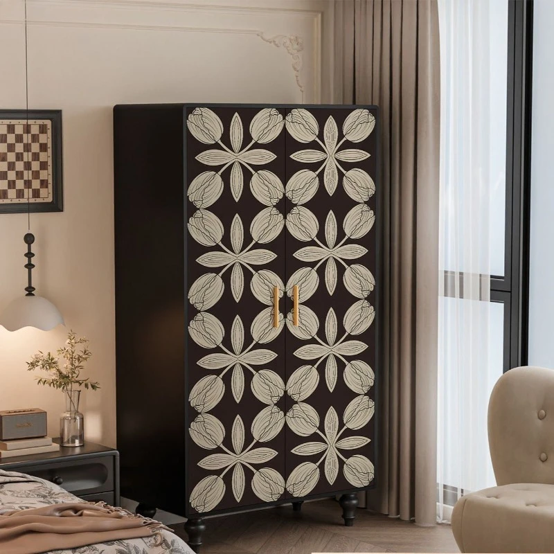 

Solid wood wardrobe, household bedroom children's storage finished wardrobe