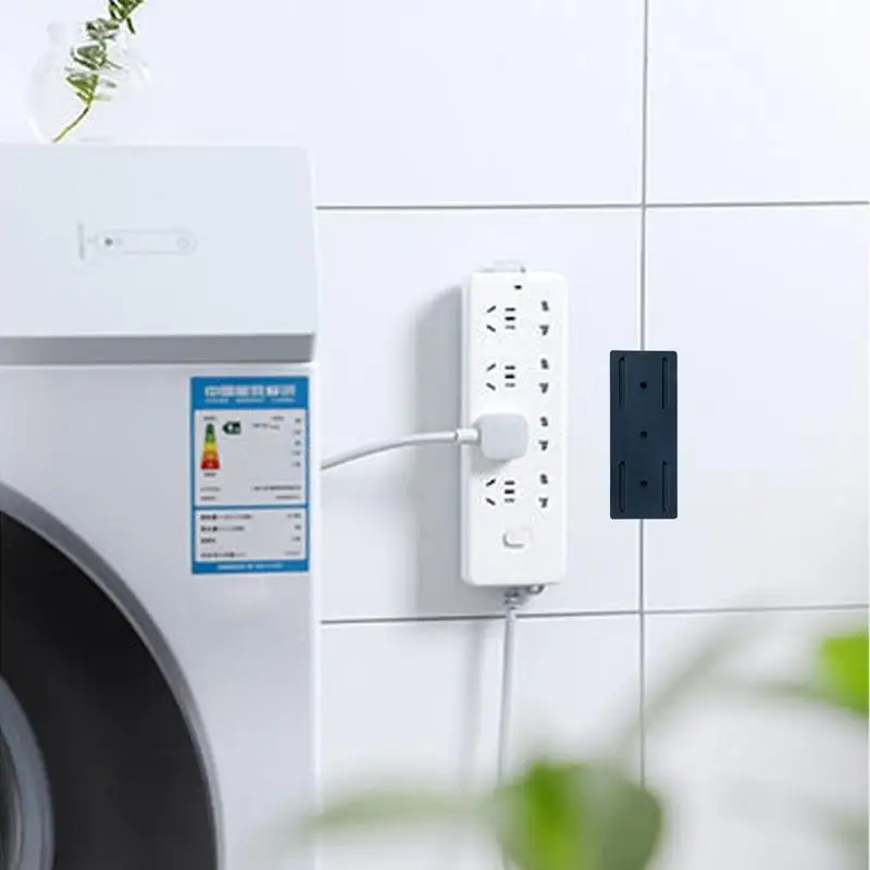 Power Strip Holder Fixator No Hole Plug-in Wall Hanging Socket Fixer Strong Loading Wall Fixer for WiFi Router Paper Towel Box