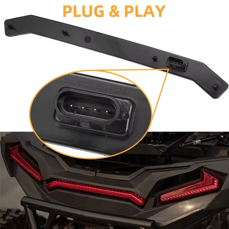 Centro de led luzes traseiras luz de freio traseira acento lâmpada lanterna traseira para polaris rzr turbo sportsman xp1000 2017-2022-a99d