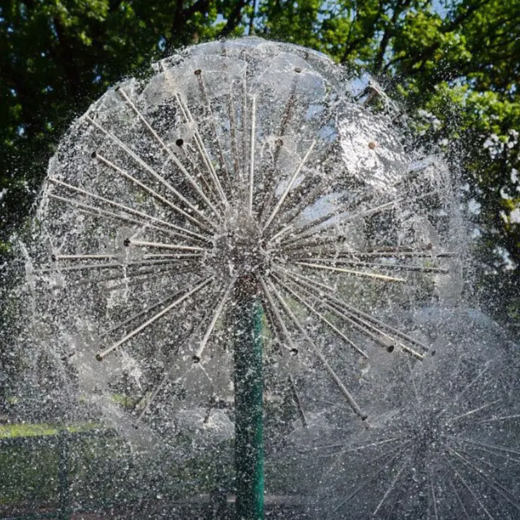 Modern Outdoor Garden Artificial Water Feature Waterfall  Large Music Fountain Stainless Steel Dandelion Fountain