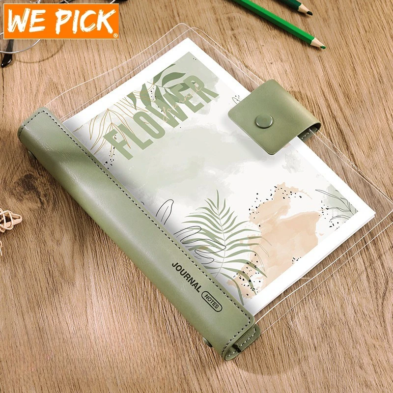 Binder PU Transparent Notebook Travel Journal Rotary metal buckle Diary loose leaf Organizer planner Agenda Korea Bullet Cove