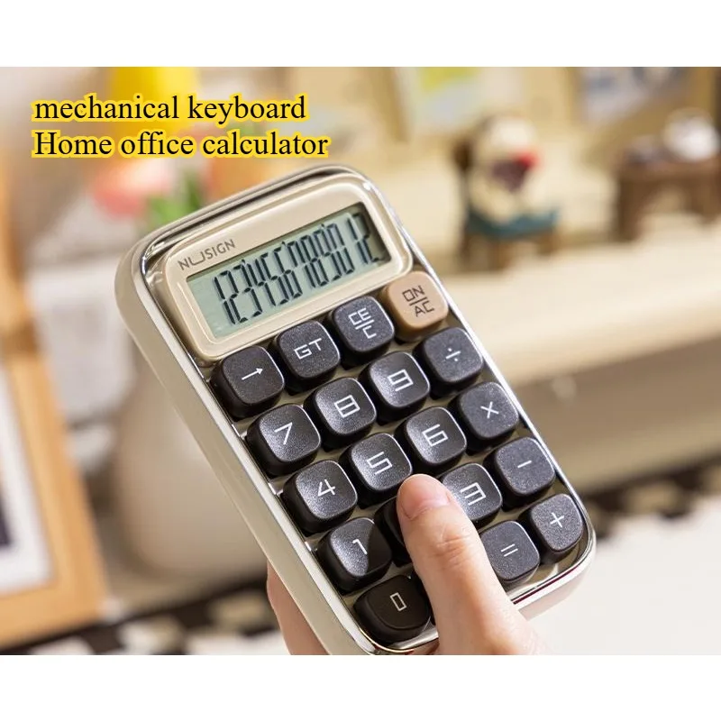 

High Aesthetic Screen Adjustable Angle Calculator Mechanical Keyboard Office Calculator