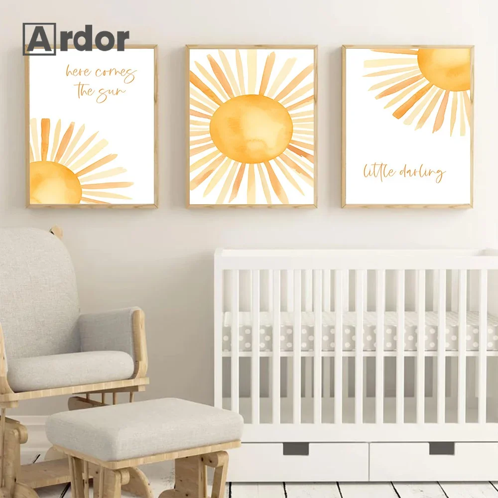 

Boho Sunrise Sunset Wall Art Canvas Painting Sun Theme Nursery Posters And Prints Nordic Wall Pictures Baby Kids Room Decoration