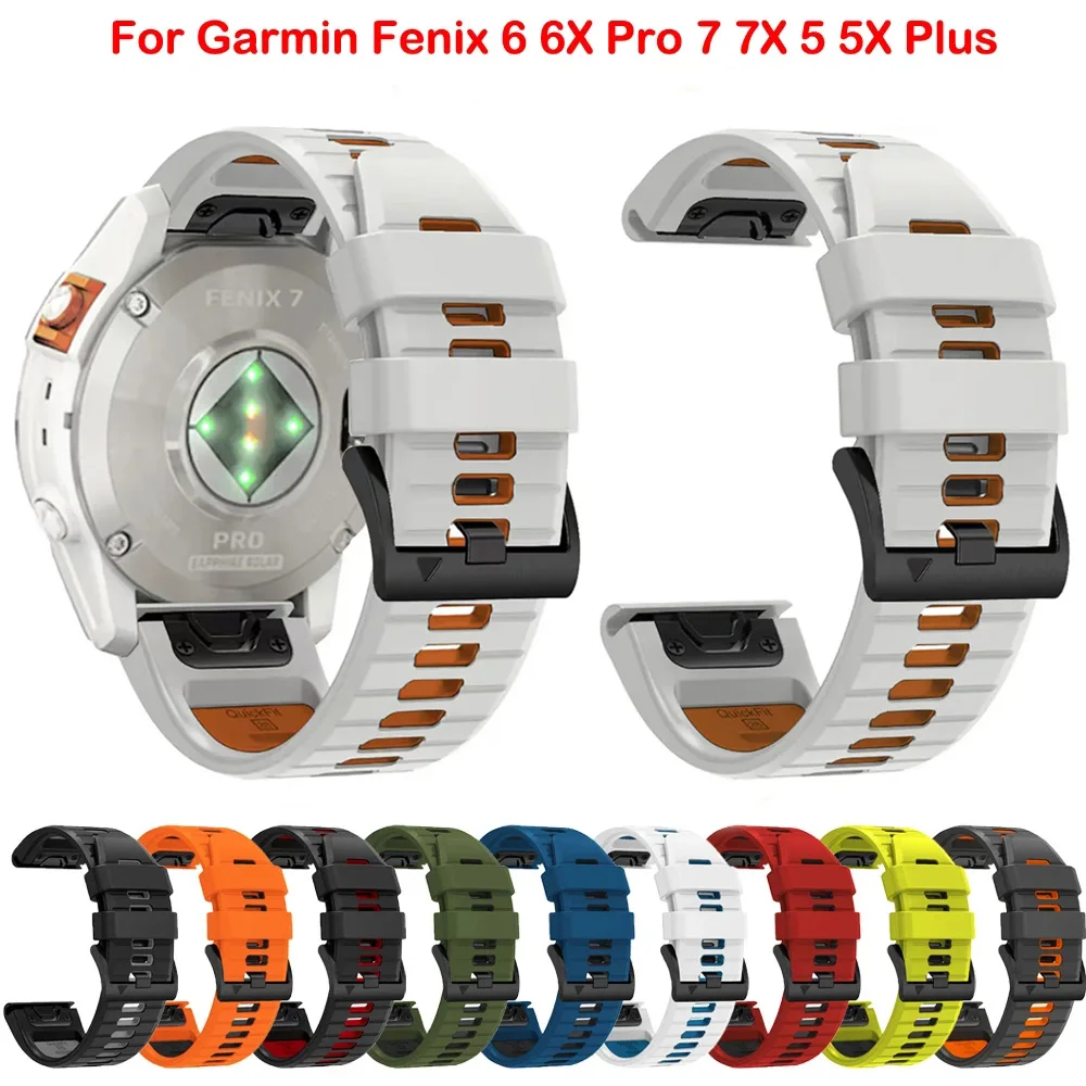 Quick fit 26/22mm Band für Garmin Fenix 7 7x Pro 6 6x Pro 5 5x plus Epix Pro Gen 2 51 Vorläufer Silikon armband