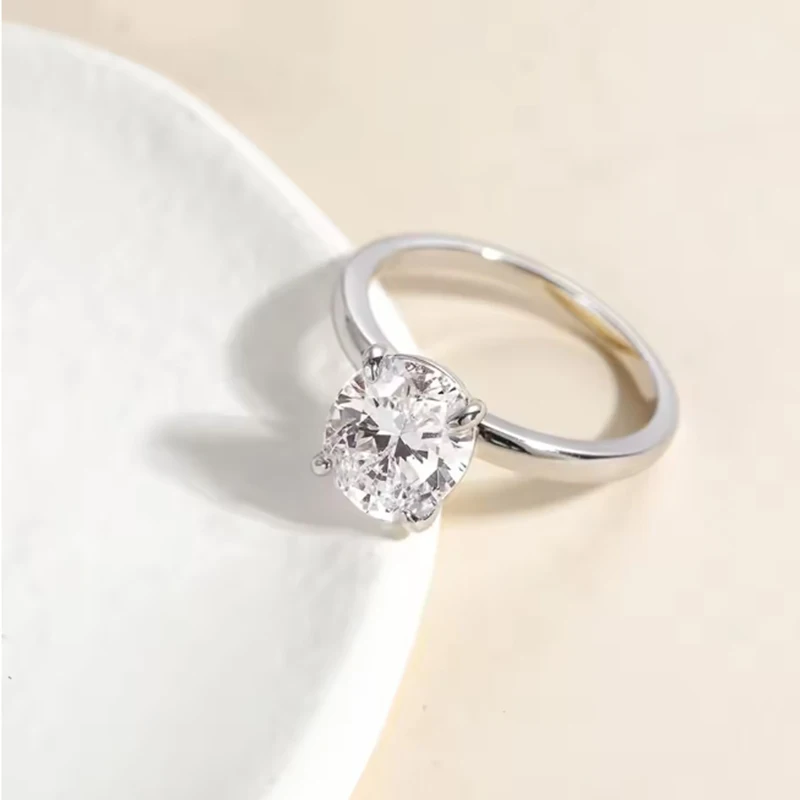 Simple Oval Cut Cubic Zircon Rings for Women Classic Design Wedding Engagement Promise Accessories Eternity Jewelry Wholesale