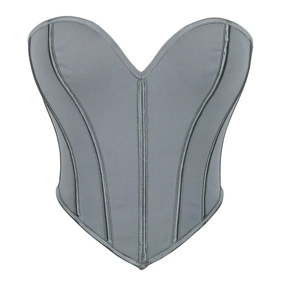 Women Sexy Overbust Corset Crop Top Lace Up Brocade Bustiers Body Shaper Push Up Lingerie Gothic Corselet
