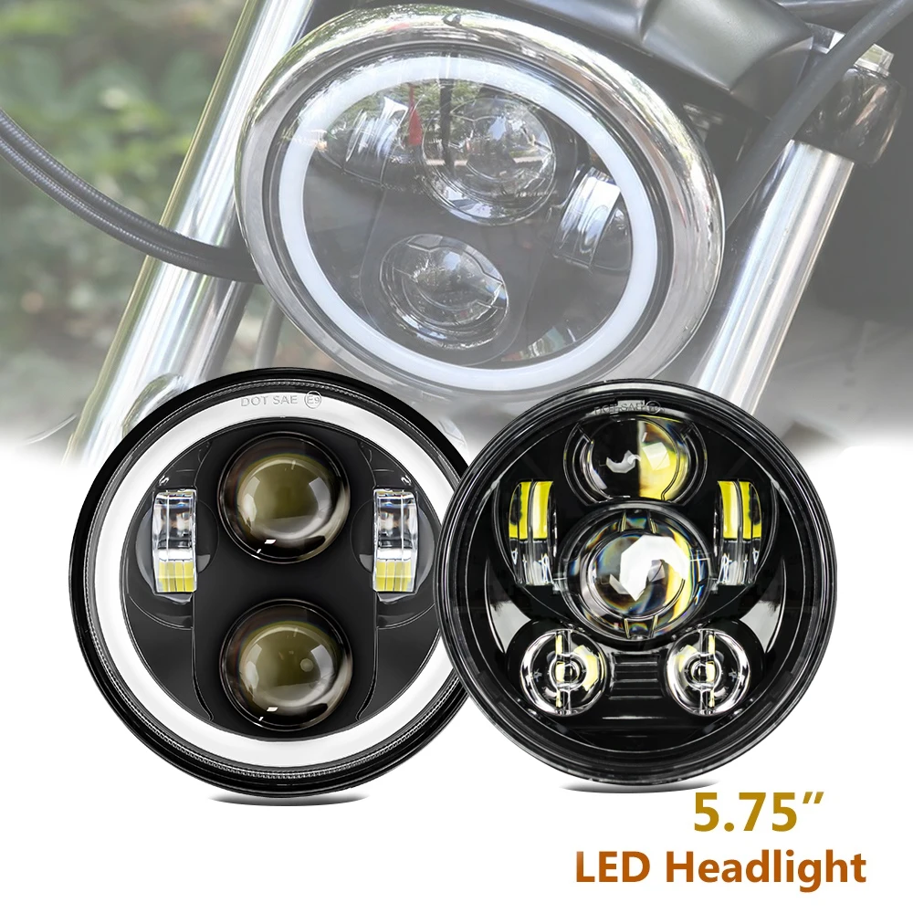 New 5.75 Inch LED Headlight DRL For Harley For Triumph Rocket III Speed Street Triple Dyna Iron 883  Motorcycle Headlamp 5 3/4