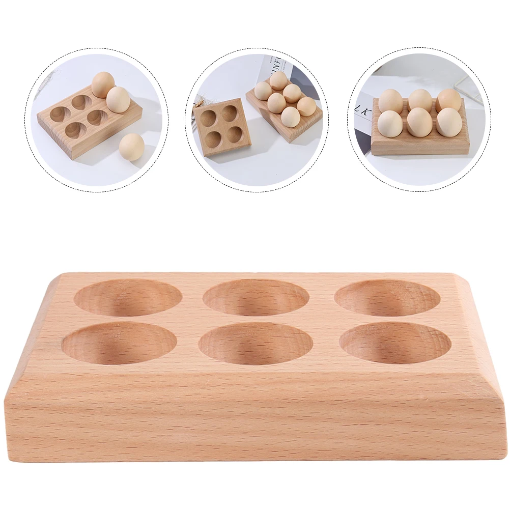 

Wooden Egg Tray Holder Desktop Container Storage Wear resistant Platter Kitchen ganize Protect Durability Household Decor Simple