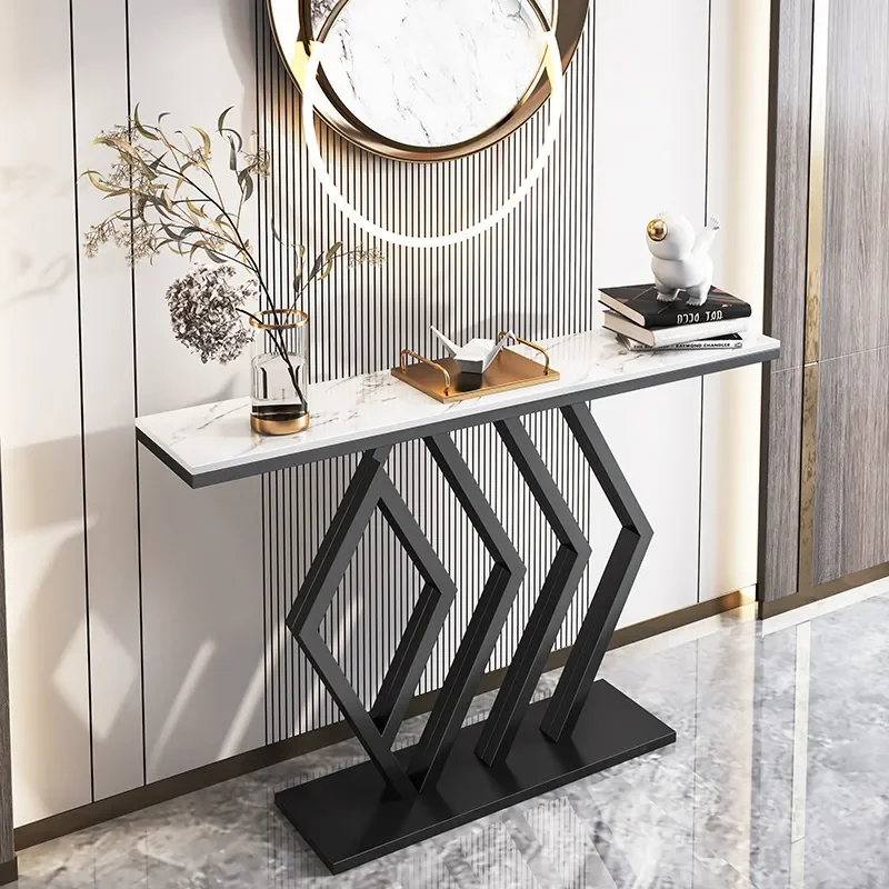 Slate Entryway Console Table Luxury Narrow Wall Mounted Sofa Back Table Simple Entrance Cabinet End View Table for Hallway