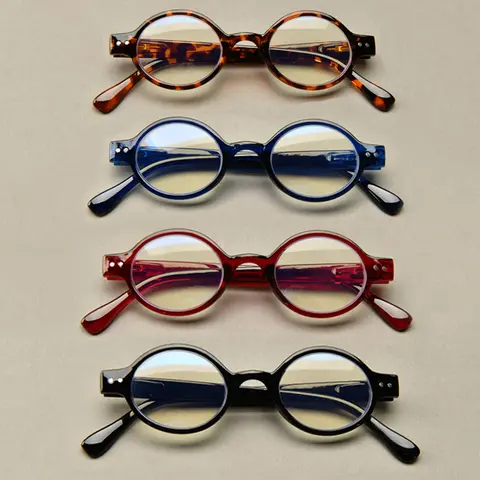 Små runda bågar, moderna retro läsglasögon, blåljusblockerande, översynthet, unisex, datorglasögon +0 10 best sales runda glasögon - №3