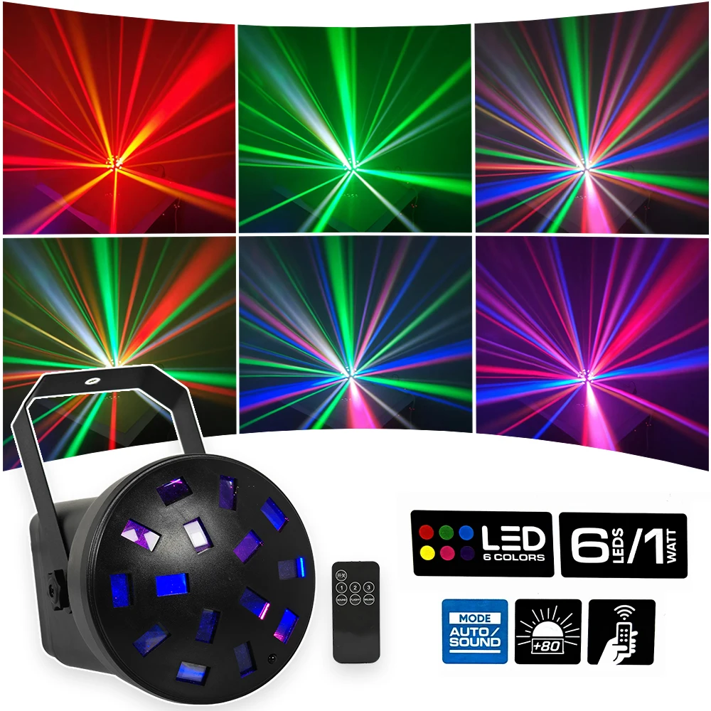 

10w 6-Color Magic Ball Mushroom Lights Red/Green/Blue/Yellow/Pink/Purple Led 6 Colors Stage Light With Remote