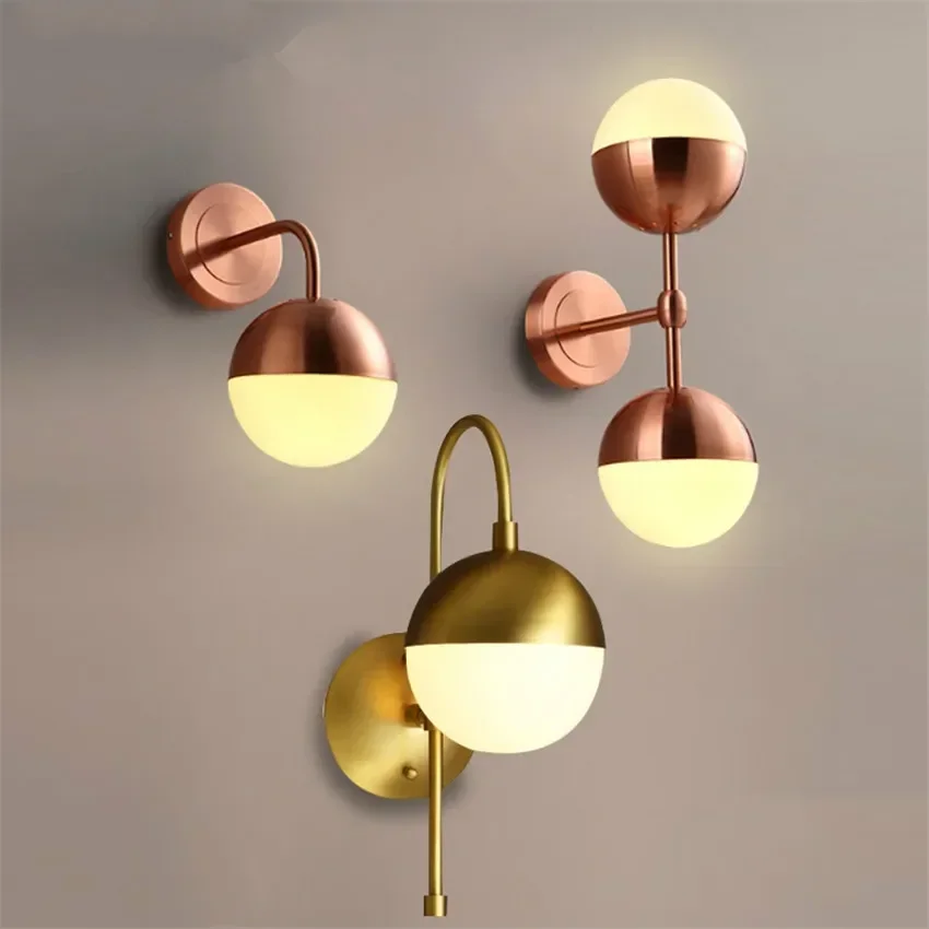 Nordic Modern Glass Golden Wall Lamps Living Room Aisle Bedroom Bedside Staircase Lights Magic Beans Hanging  Lamp Fixtures