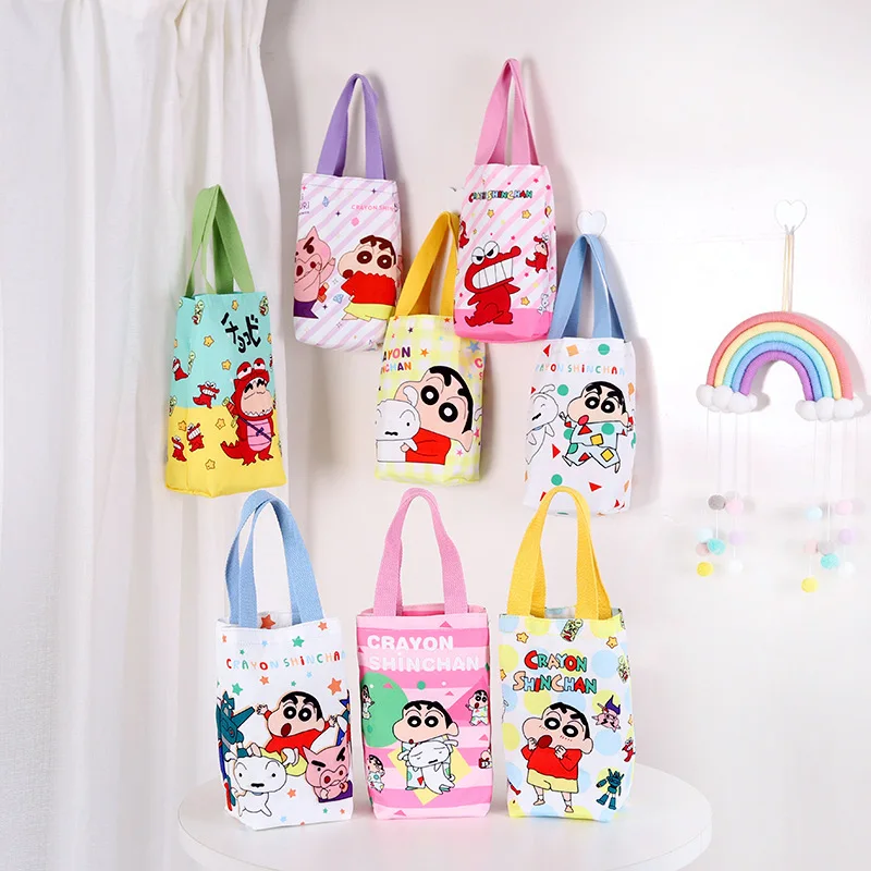 

New Crayon Shin-chan Canvas Bag Water Bottle Bag Cartoon Cute Thermos Tote Bag Umbrella Storage Bag