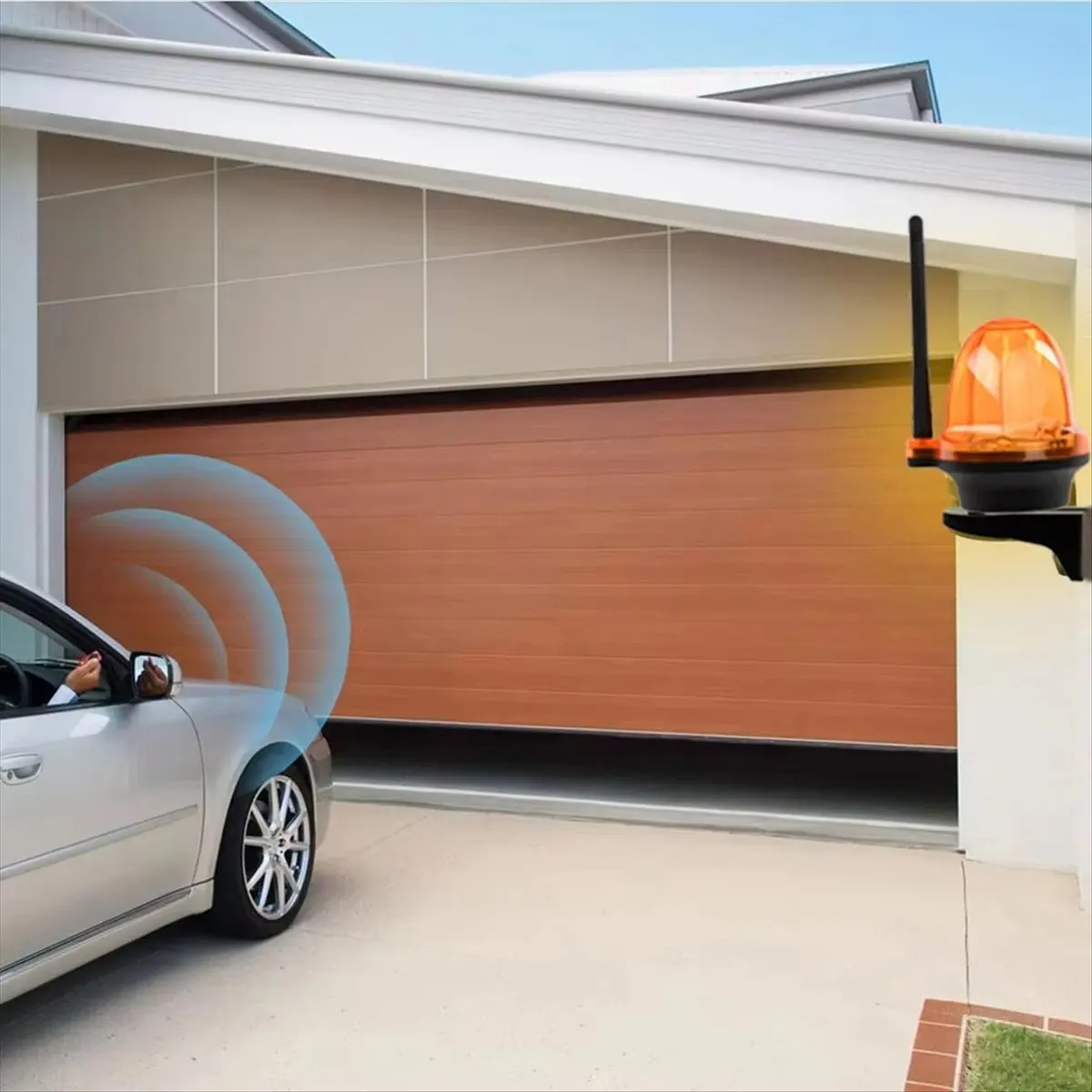 Universal -Remote Control LED Warning Light System for Garage/Gate Openers AC DC 12-220V Wide Voltage IP54 Waterproof