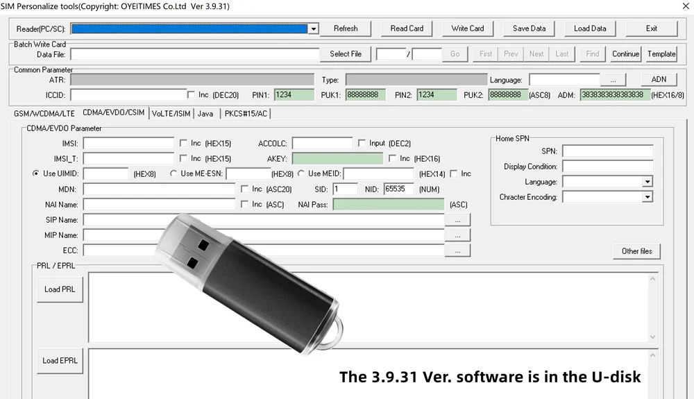 OYEITIMES-Lecteur de cartes 4G, avec 5 cartes programmables vierges + outils personnalisés, WCDMA ICCID epiUSIM