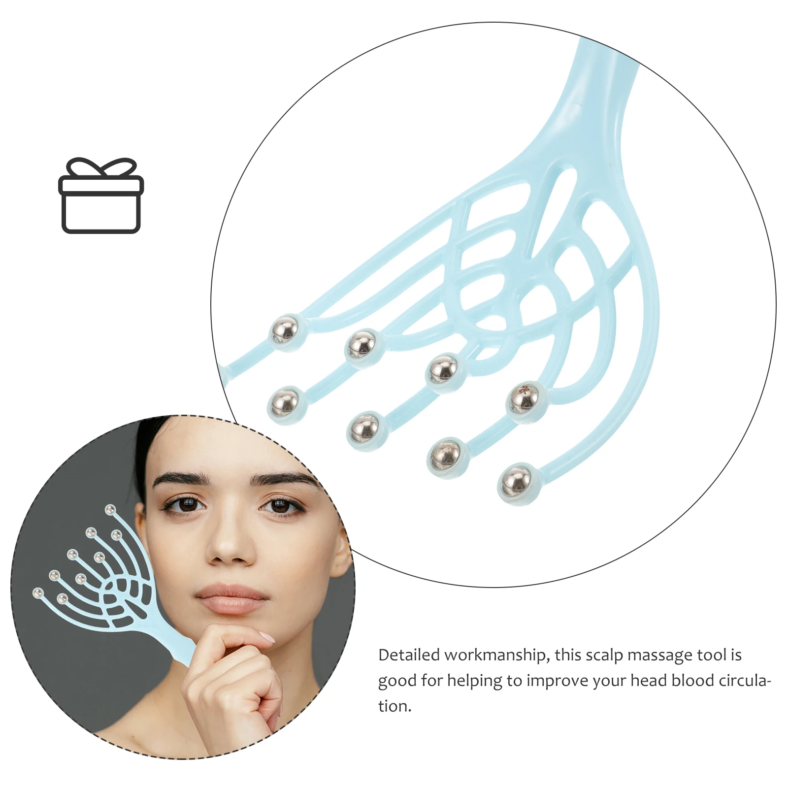 

Head Scalp Massager Steel Ball Hair Massaging Scalp Claw Tool Smooth Teeth for Head Neck Back Muscle Pain Relief Blood Flow