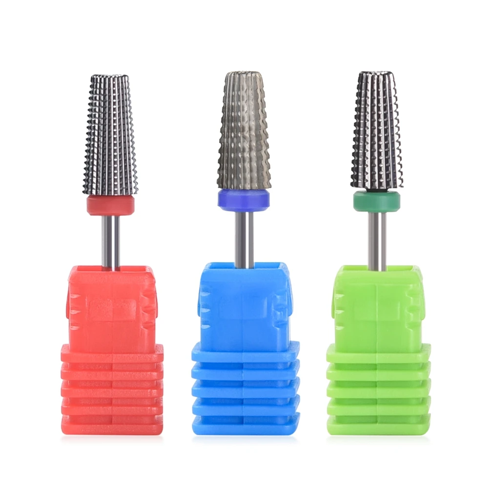 

Tapered Carbide Nail Drill Bits With Cut 5 IN 1 Tungsten Milling Cutter Manicure Remove Gel Nail Art Tools for Left Right Hand