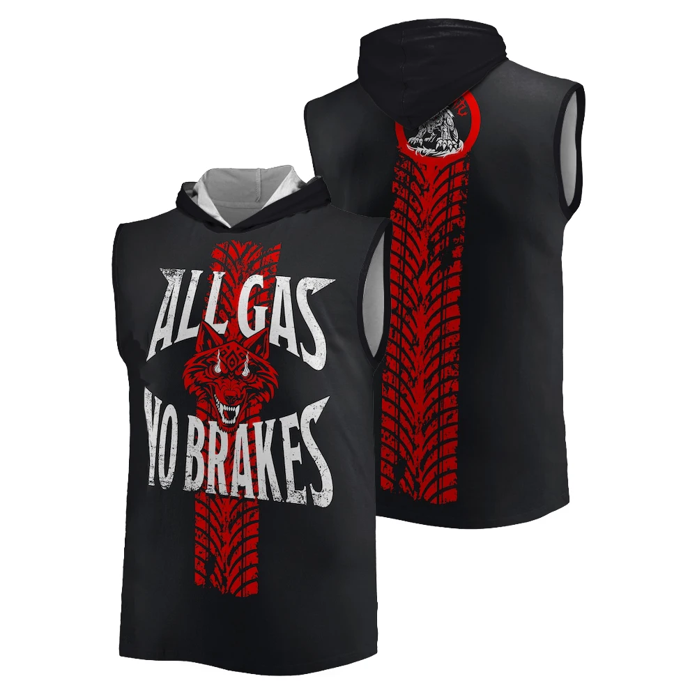 Jacob Fatu All Gas No Brakes 2025, Wrestling Sports, ärmelloser Kapuzenpullover für Herren und Damen, Kapuzenweste, Kinder, neues Outdoor-Weste-Tanktop