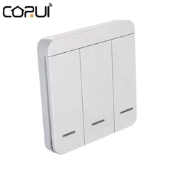 CORUI 433 MHz Smart Home Wireless Wall Switch Remote Control Switch No Wiring 1/2/3 Open Without Battery Remote Random Paste